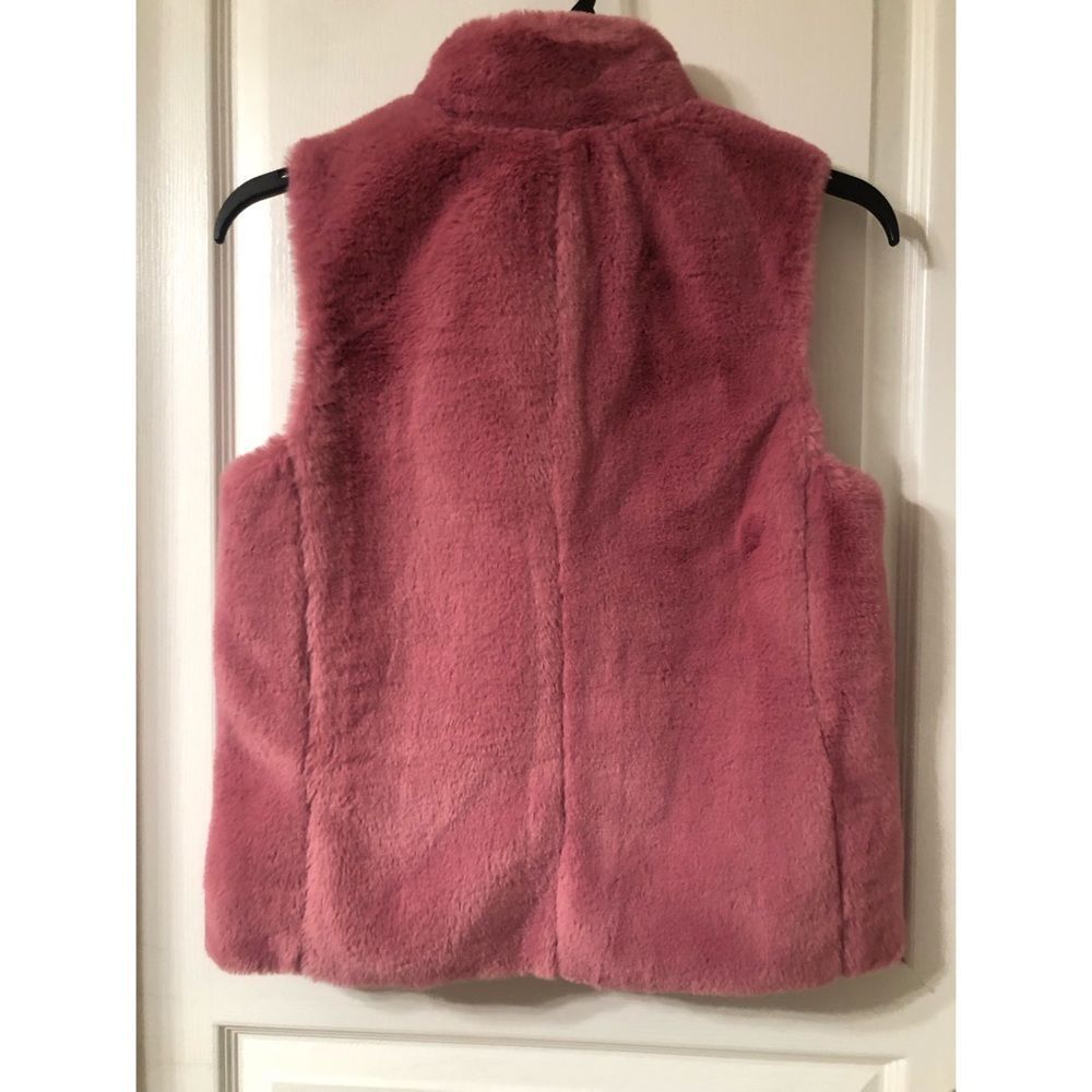 J.Crew Factory Women's Plush Faux Fur Full Zip Vest Size Small S Pink - Picture 8 of 11